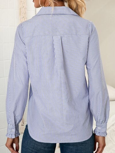 swvws Striped Button Up Long Sleeve Shirt