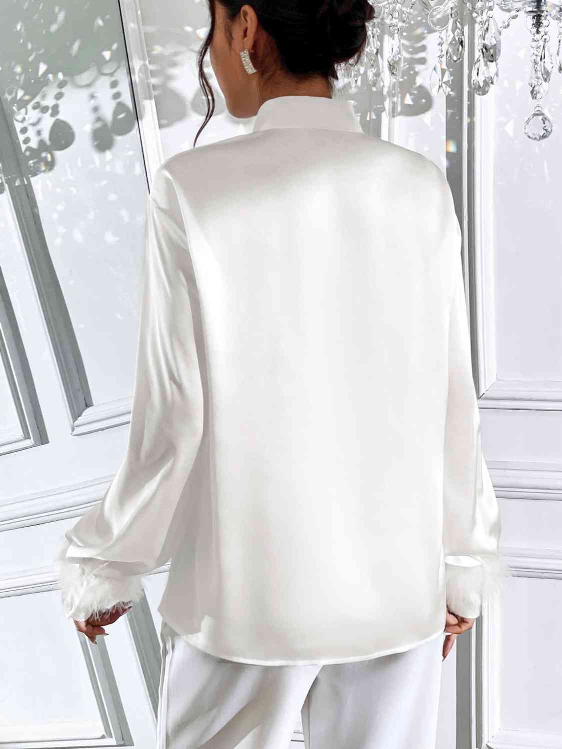 swvws Tie Neck Long Sleeve Shirt