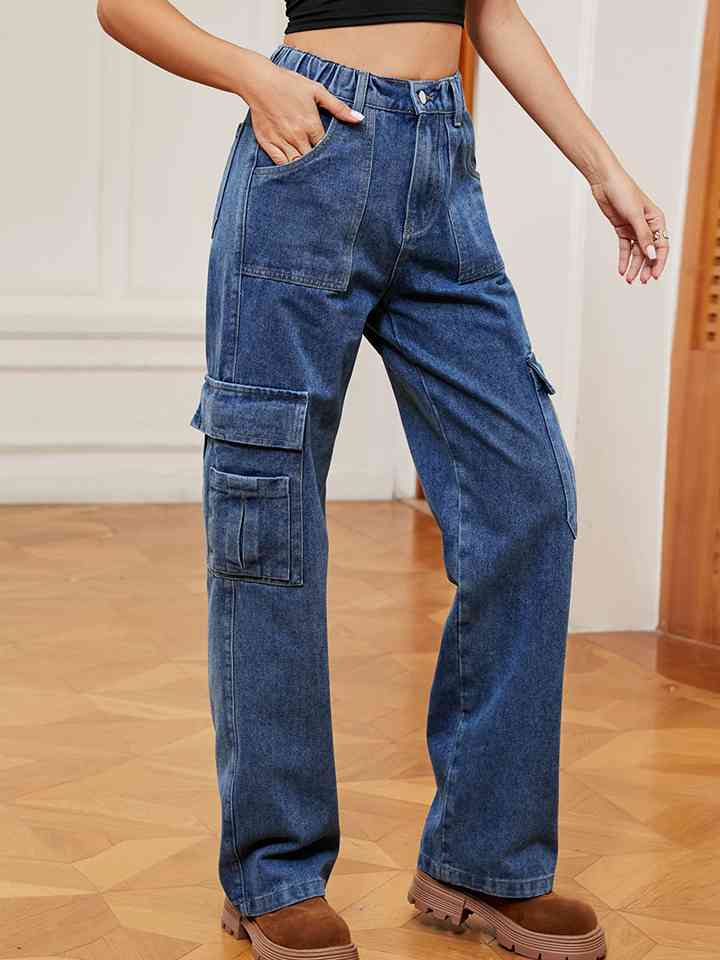 swvws Pocketed Wide Leg Jeans