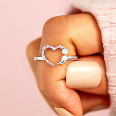 swvws Heart Shape 925 Sterling Silver Ring