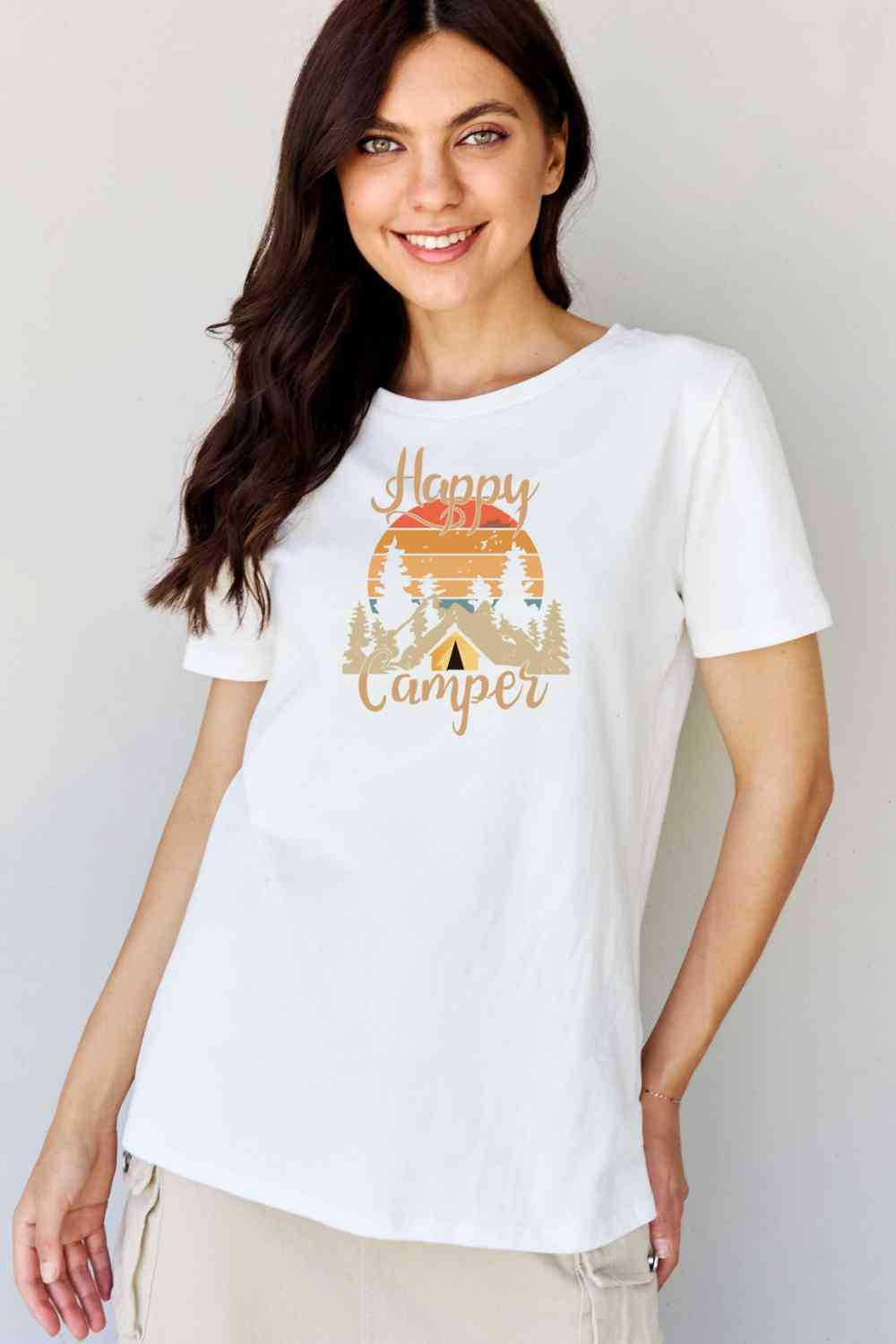 swvws Simply Love Full Size HAPPY CAMPER Graphic T-Shirt