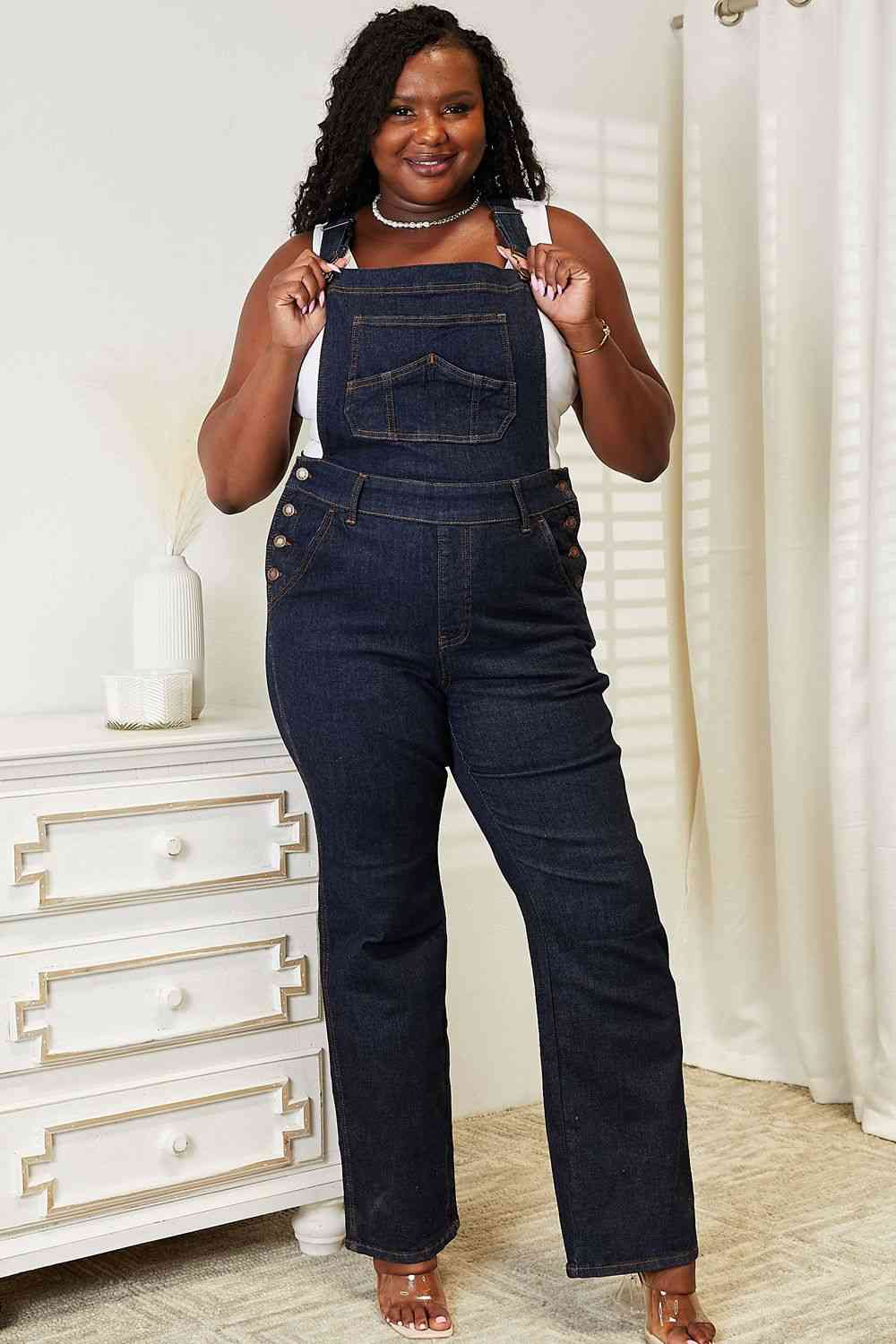 swvws Judy Blue Full Size High Waist Classic Denim Overalls