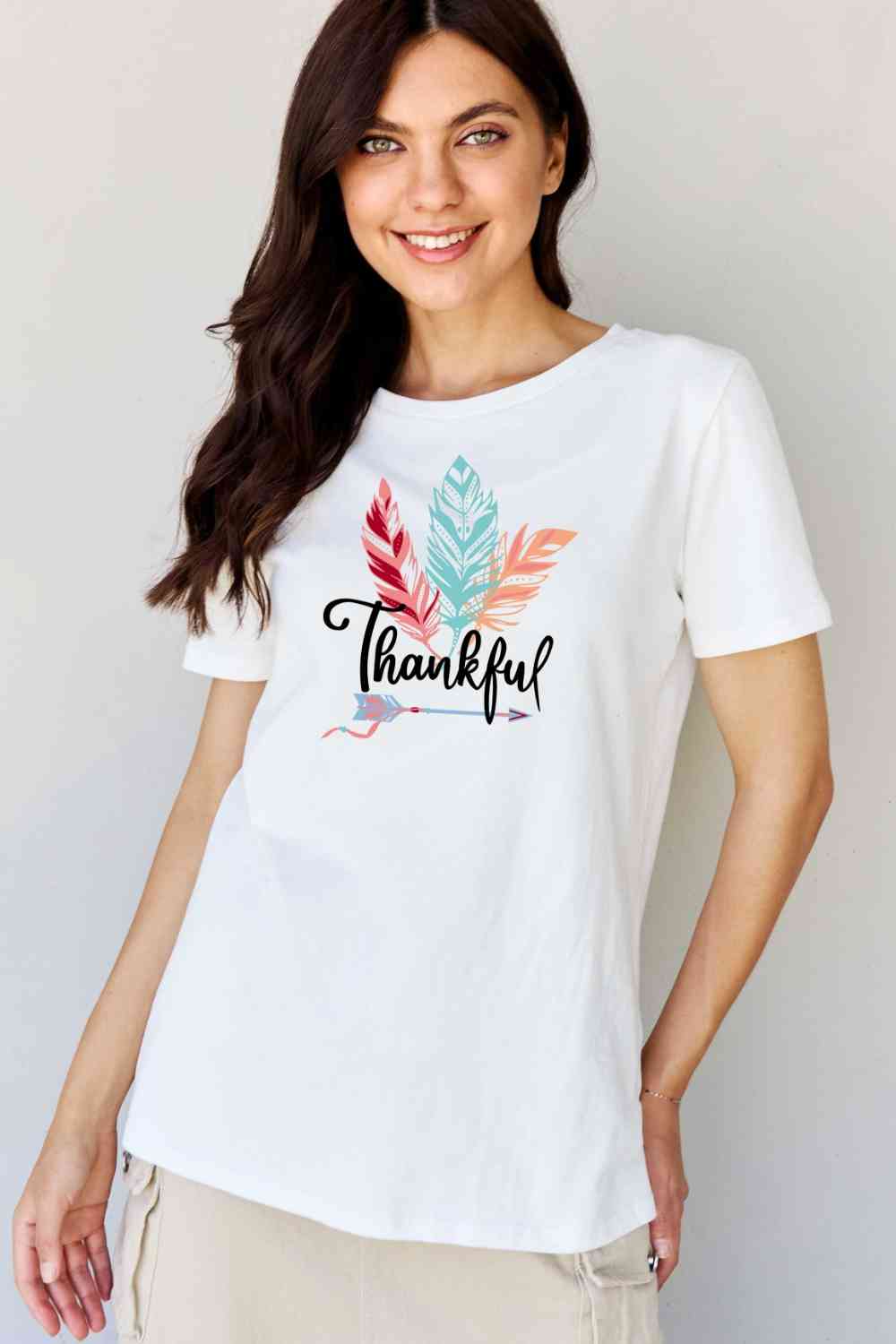 swvws Simply Love Full Size THANKFUL Graphic T-Shirt