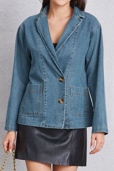 swvws Pocketed Button Up Denim Jacket