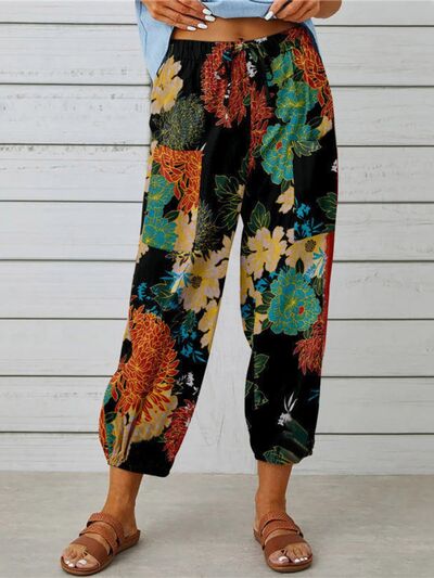 swvws Printed Tied Cropped Pants