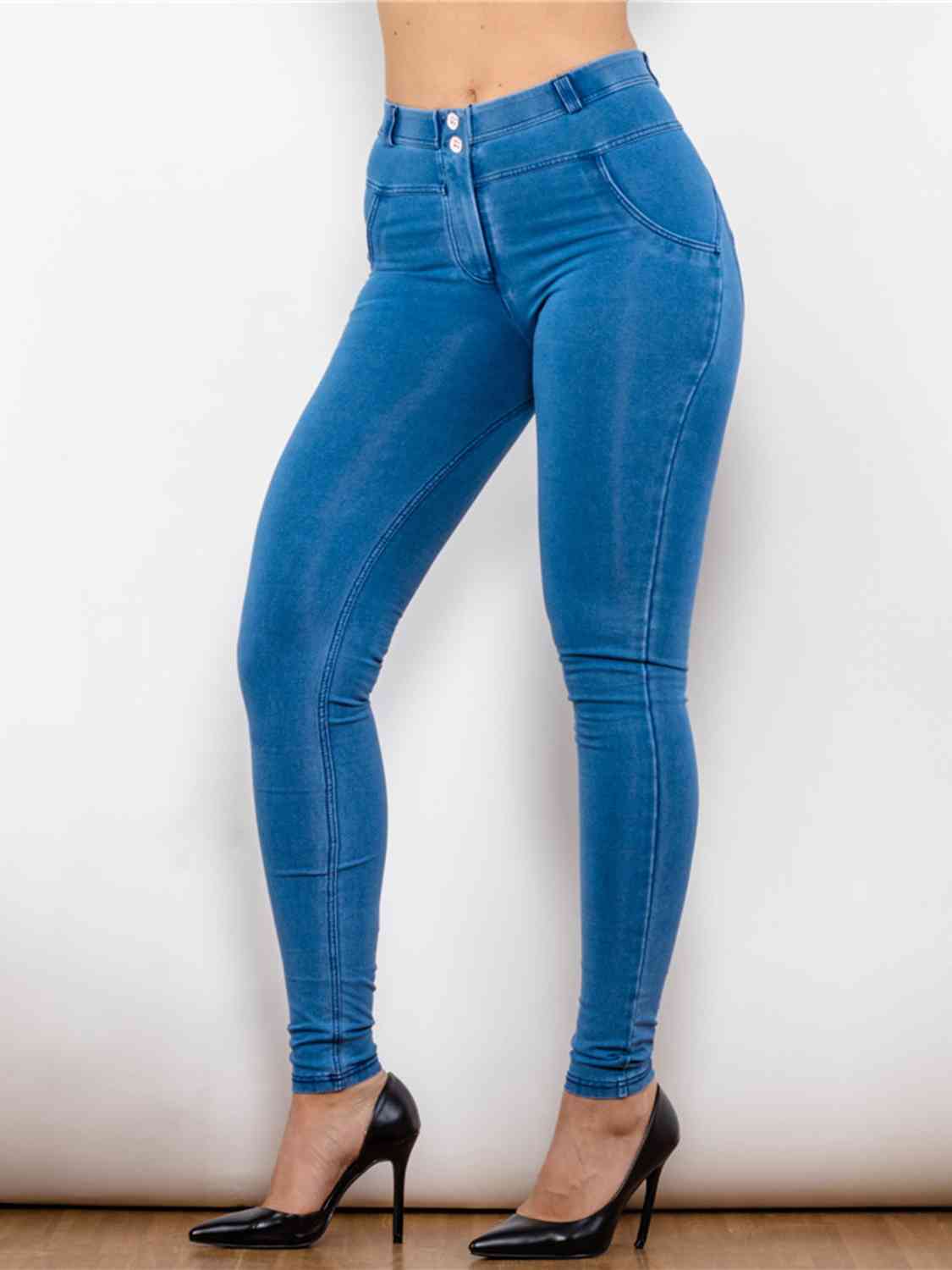 swvws Full Size Buttoned Skinny Jeans