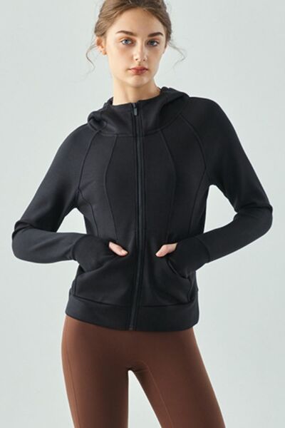 swvws Zip Up Hooded Active Outerwear