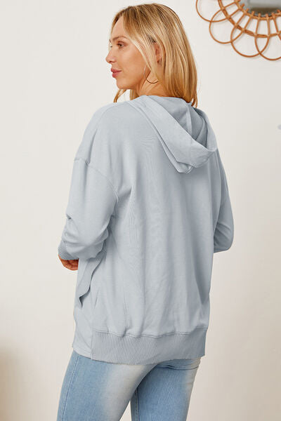 swvws Half Snap Dropped Shoulder Hoodie