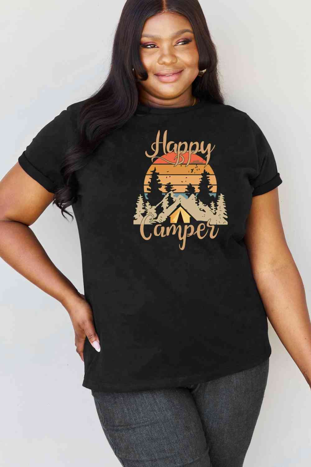 swvws Simply Love Full Size HAPPY CAMPER Graphic T-Shirt