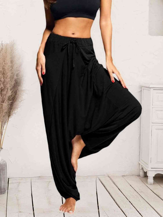 swvws Tied Mid Waist Long Harem Pants