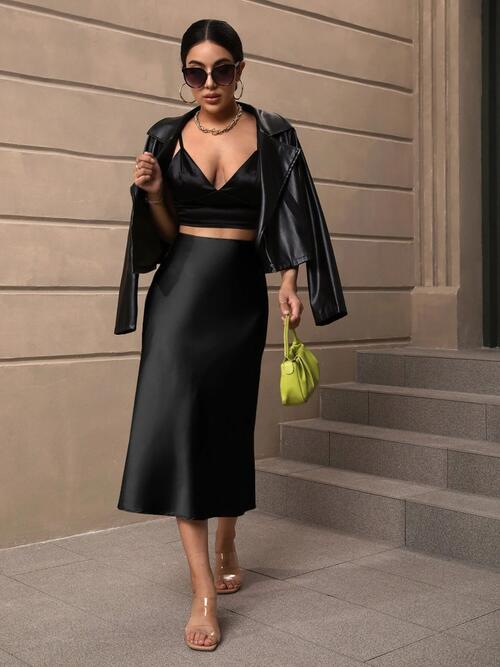 swvws High Waist Midi Skirt