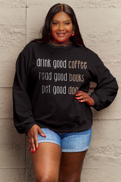 swvws Simply Love Full Size Letter Graphic Round Neck Sweatshirt