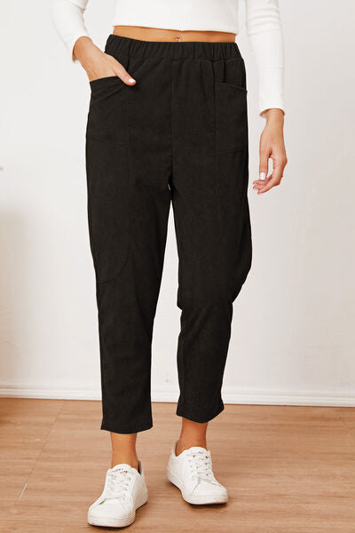 swvws Pocketed Elastic Waist Pants