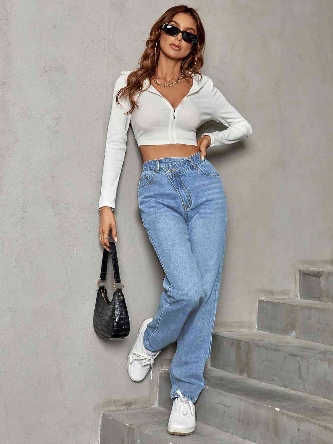 swvws Asymmetrical Straight Leg Jeans