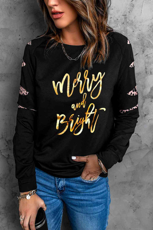 swvws MERRY AND BRIGHT Graphic Long Sleeve Top