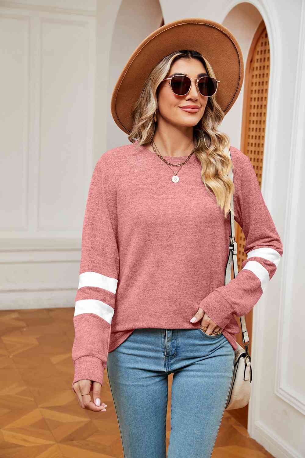 swvws Round Neck Long Sleeve Top