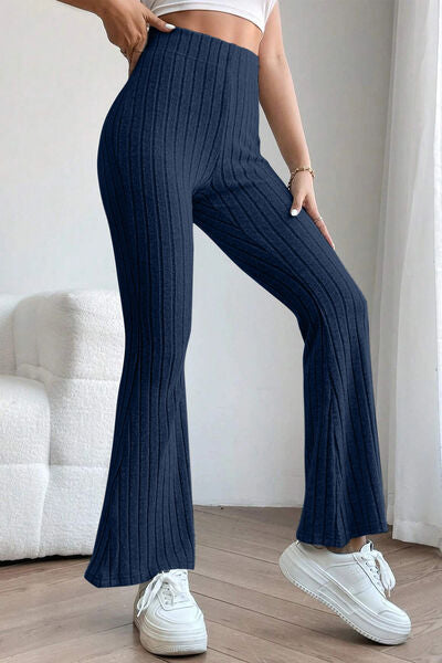 swvws Basic Bae Full Size Ribbed High Waist Flare Pants