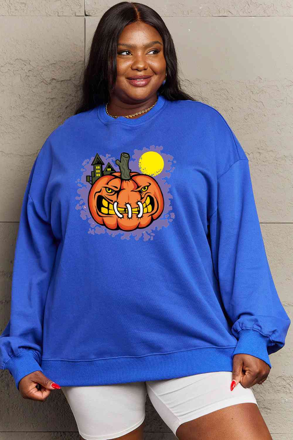 swvws Simply Love Full Size Graphic Round Neck Sweatshirt