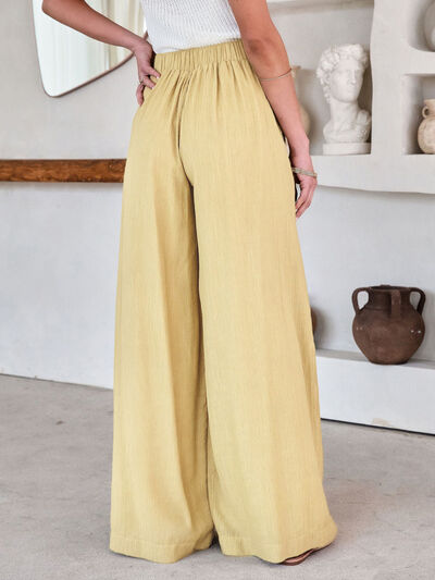 swvws Drawstring Pocketed Wide Leg Pants