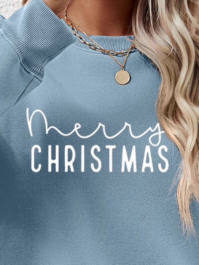 swvws MERRY CHRISTMAS Dropped Shoulder Sweatshirt