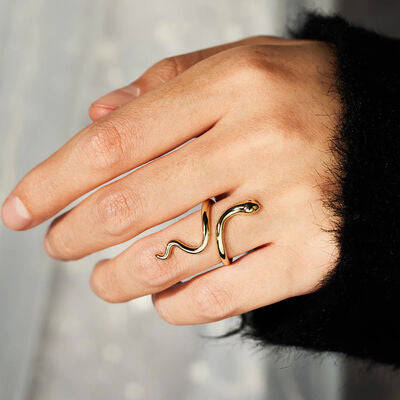 swvws Snake Shape 18K Gold-Plated Bypass Ring