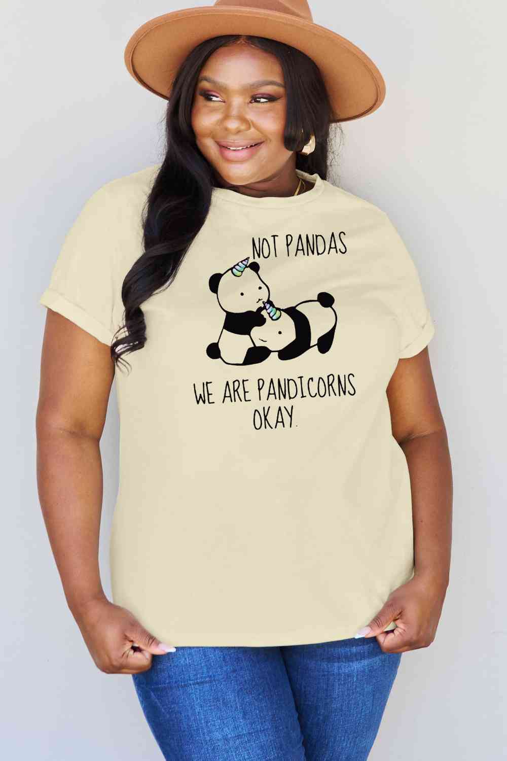 swvws Simply Love Full Size  Pandicorn Graphic Cotton T-Shirt