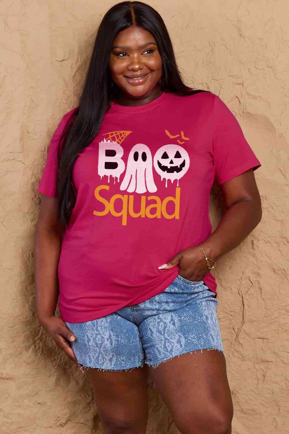 swvws Simply Love Full Size BOO SQUAD Graphic Cotton T-Shirt