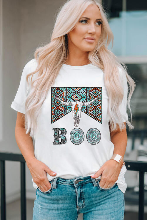 swvws BOO Bull Graphic Short Sleeve T-Shirt