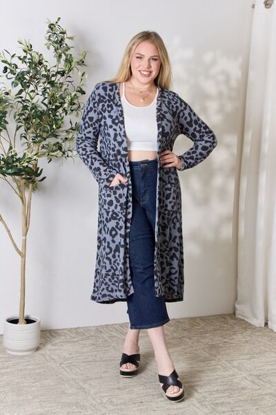 swvws Celeste Full Size Button Up Animal Print Cardigan