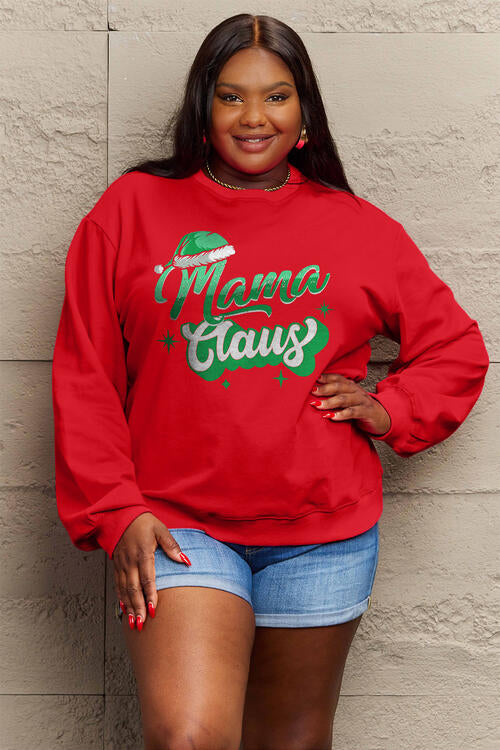 swvws Simply Love Full Size MAMA CLAUS Round Neck Sweatshirt