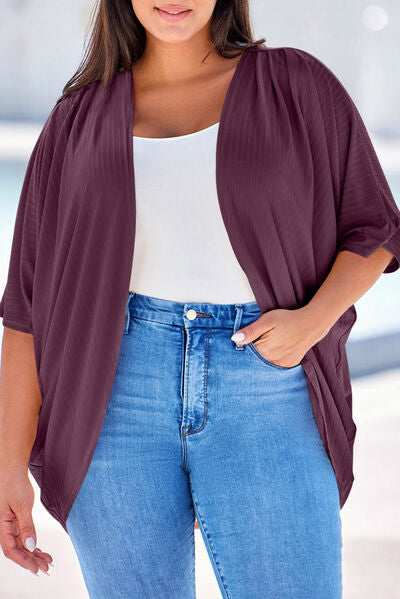 swvws Plus Size Ribbed Cocoon Cover Up