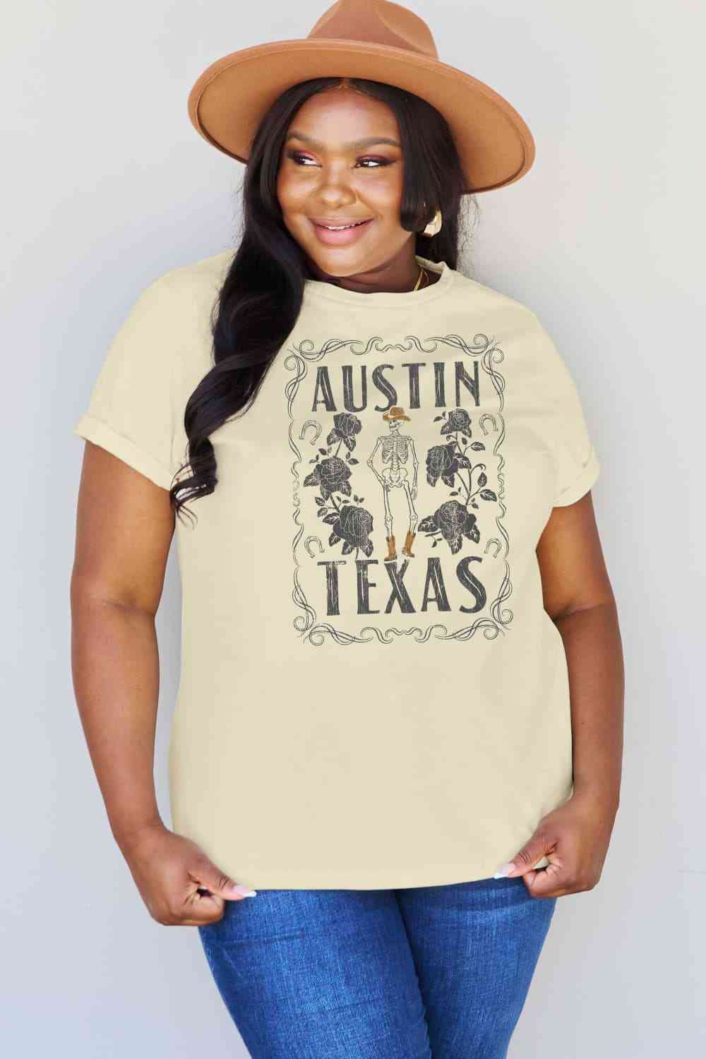 swvws Simply Love Full Size AUSTIN  TEXAS Graphic Cotton T-Shirt