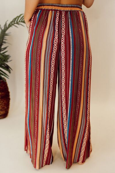 swvws Printed Tied Wide Leg Pants