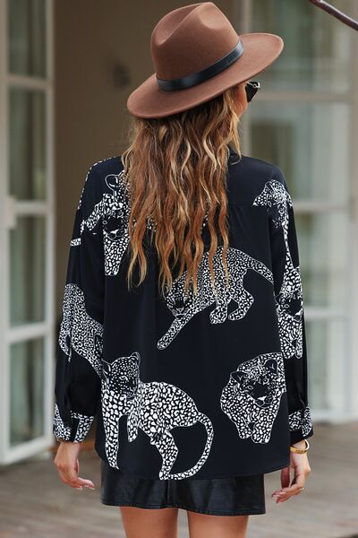 swvws Printed Button Up Long Sleeve Shirt