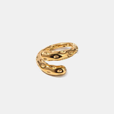 swvws Titanium Steel Gold-Plated Bypass Ring