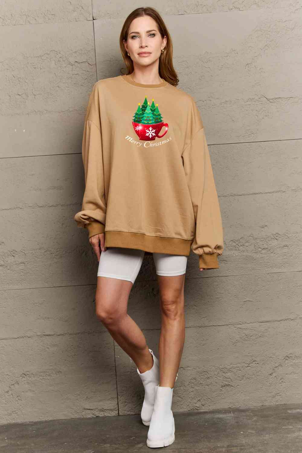 swvws Simply Love Full Size MERRY CHRISTMAS Graphic Sweatshirt