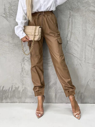 swvws Tied High Waist Pants with Pockets