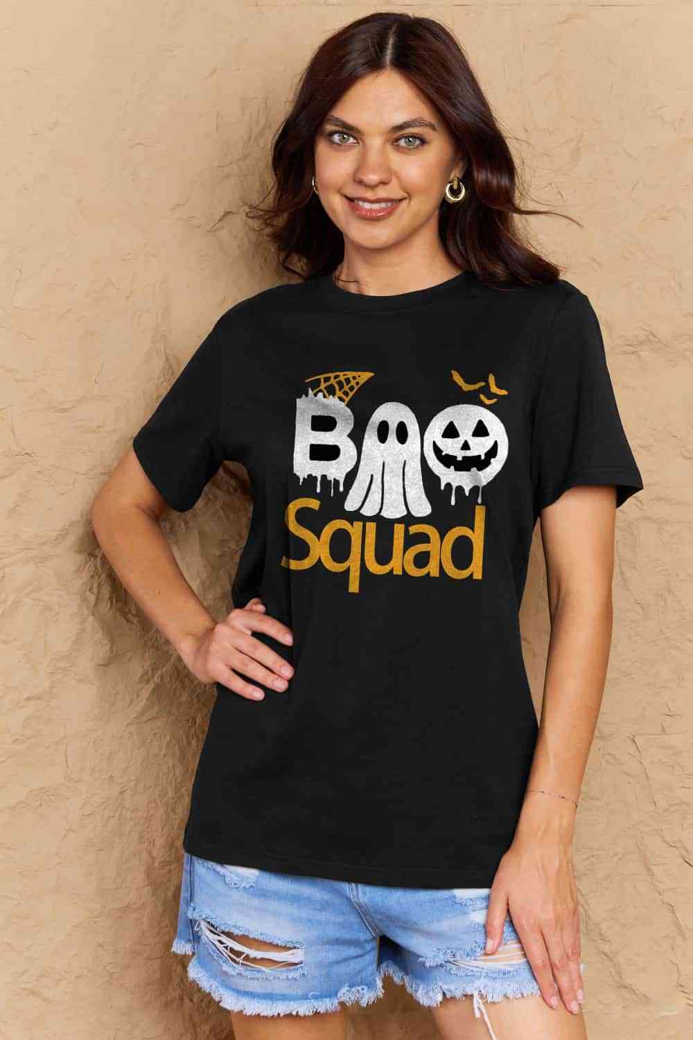 swvws Simply Love Full Size BOO SQUAD Graphic Cotton T-Shirt