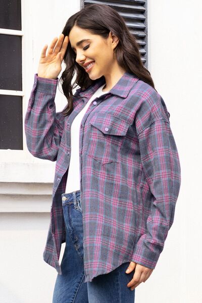 swvws Plaid Button Up Long Sleeve Shirt