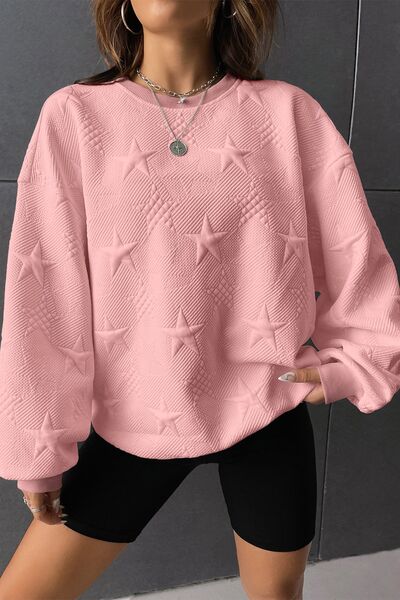 swvws Star Lantern Sleeve Dropped Shoulder Sweatshirt