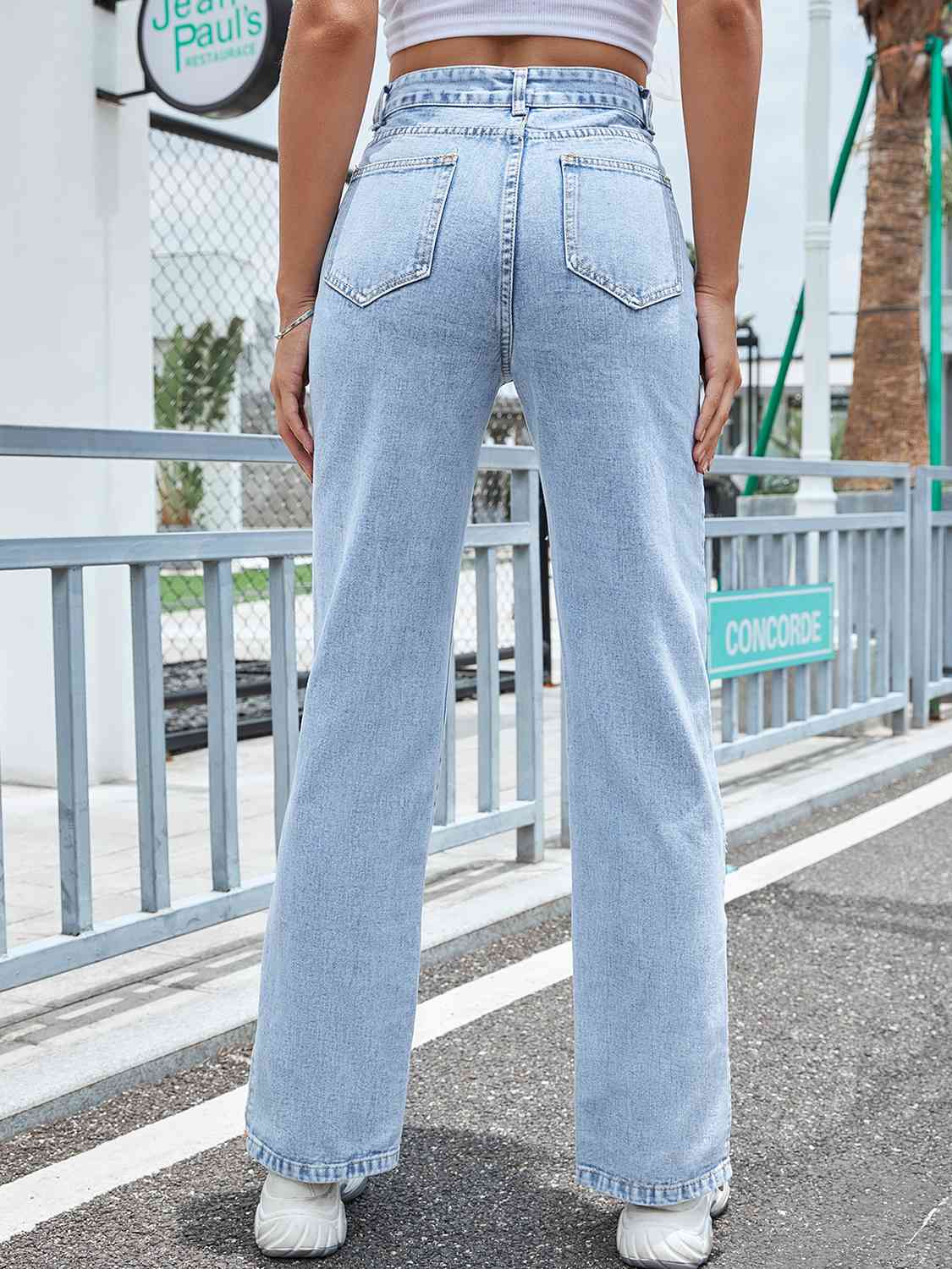 swvws High Waist Slit Jeans