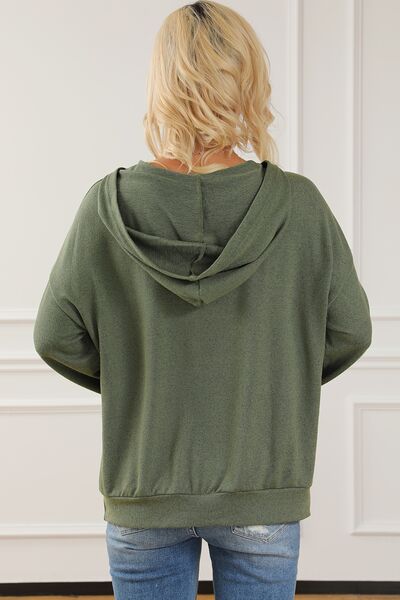 swvws Lace-Up Exposed Seam Hoodie with Pocket