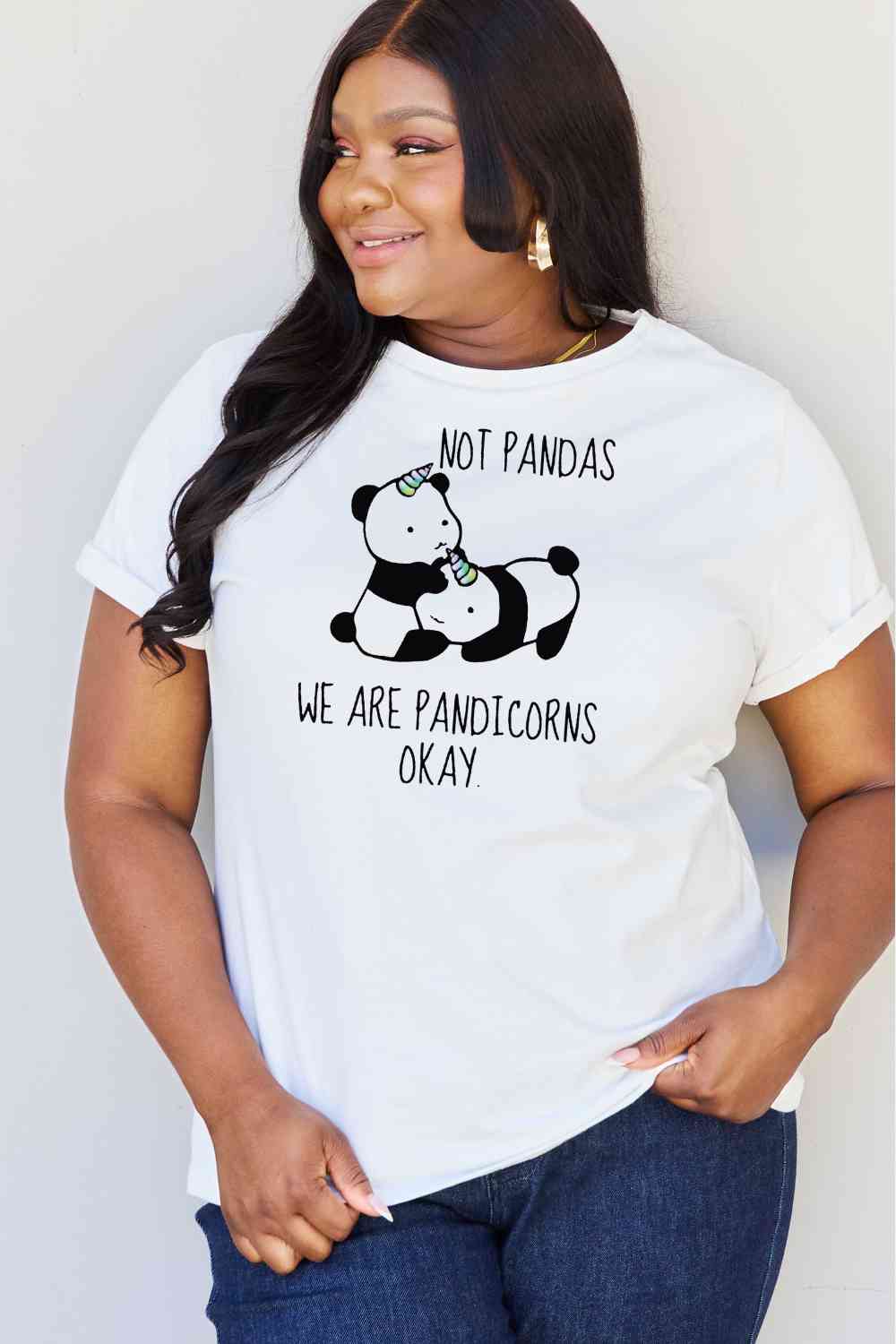 swvws Simply Love Full Size  Pandicorn Graphic Cotton T-Shirt