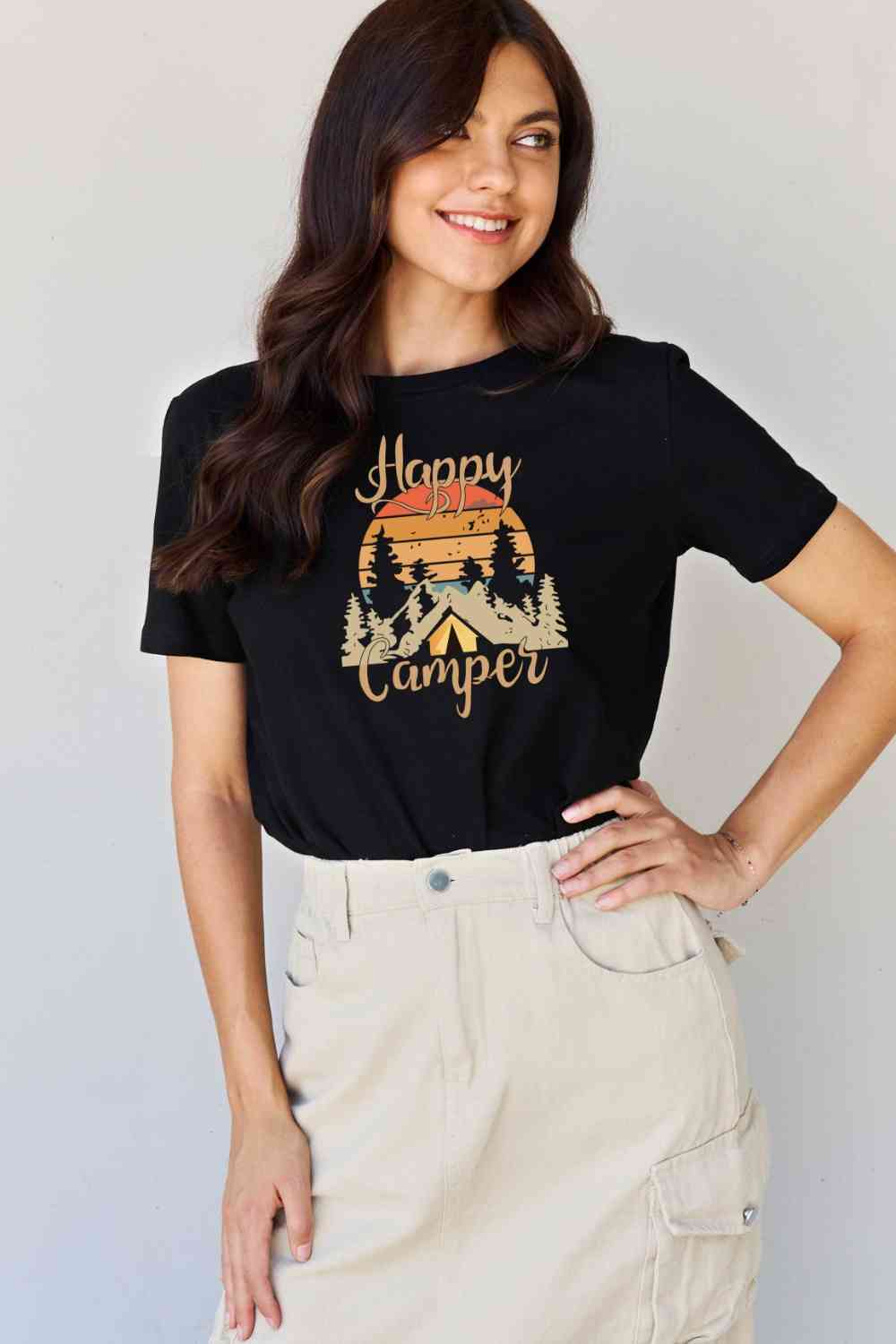 swvws Simply Love Full Size HAPPY CAMPER Graphic T-Shirt