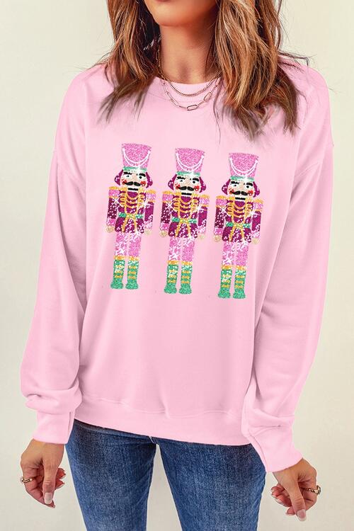 swvws Sequin Nutcracker Long Sleeve Sweatshirt