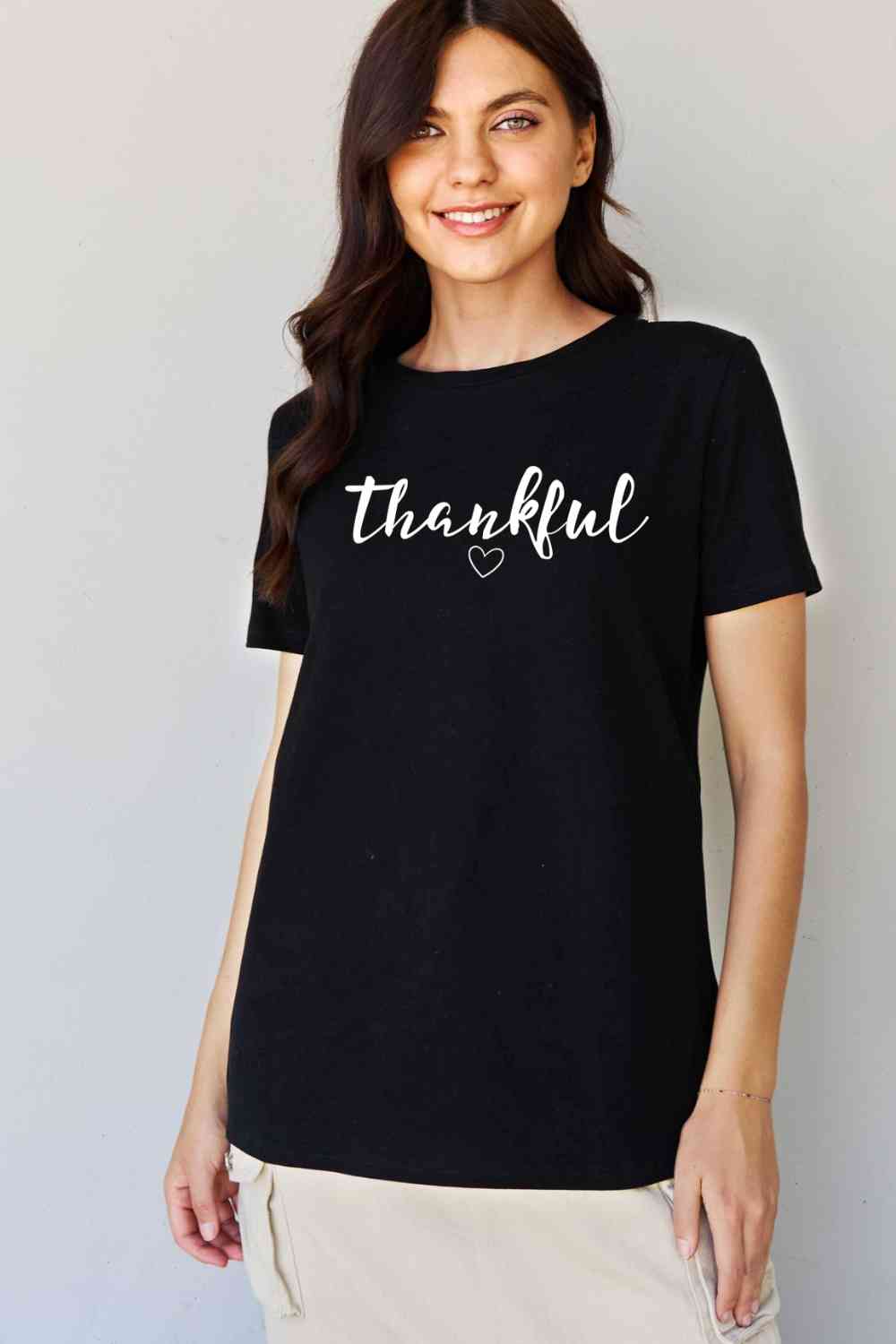 swvws Simply Love Full Size THANKFUL Graphic T-Shirt