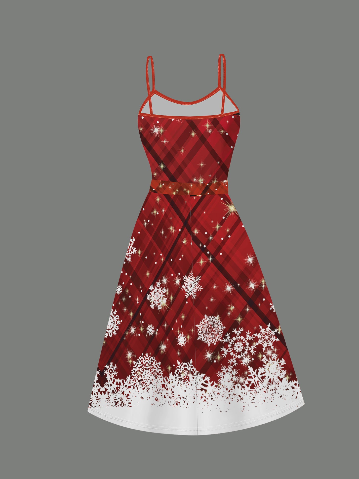 Elegant Christmas Women'S Dress Suit - Knitted Fabric Polyester Blend with Spandex, Long Sleeve Cardigan & Spaghetti Strap Dress with Snowflake Print and Belt Detail, All-Season Festive Collection