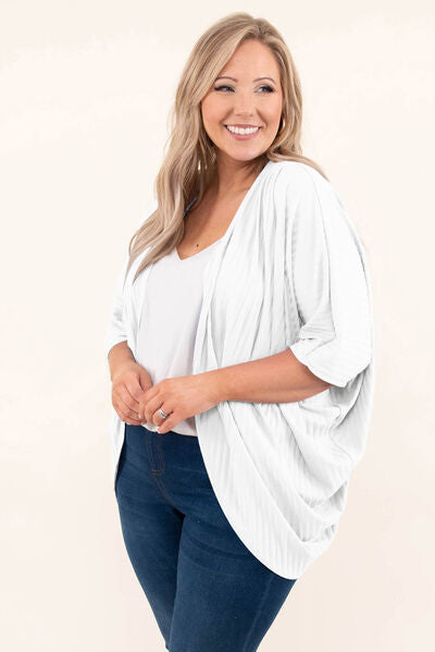 swvws Plus Size Ribbed Cocoon Cover Up