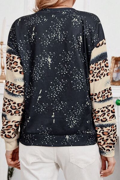 swvws FOR THE LOVE OF THE TIGERS Leopard Round Neck Sweatshirt