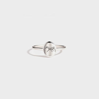 swvws 925 Sterling Silver Engraved Ring